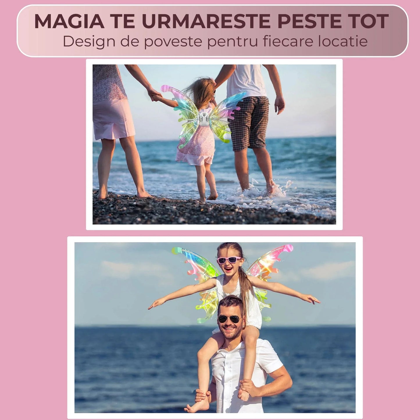 Aripi de zână interactive luminoase pentru copii si adulți, Deschidere electrica