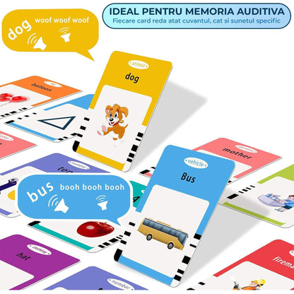 Jucarie Educativa cu 255 de Carti, 31 de Categorii, Albastru