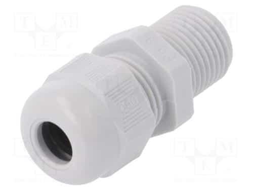 Presetupă, filetată PG 9, plastic rezistent, gri / 500090