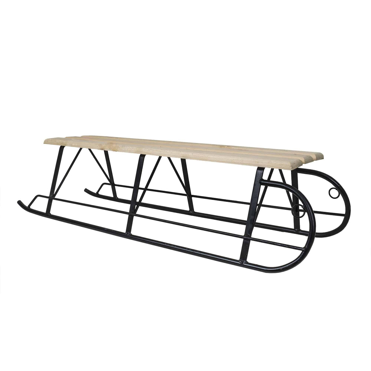 Sanie dubla din metal si lemn, 117x37.5x29cm / 5359