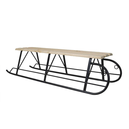 Sanie dubla din metal si lemn, 117x37.5x29cm / 5359