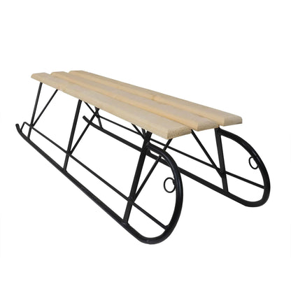Sanie dubla din metal si lemn, 117x37.5x29cm / 5359