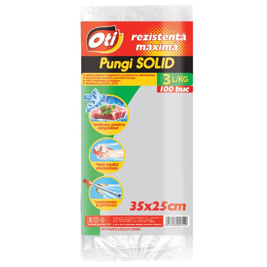 Pungi alimentare, capacitate 3kg, 100buc, 35x25cm OTI / 5948908009549