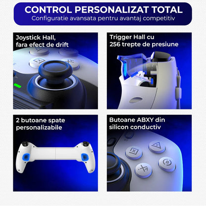 Controller Gaming Wireless Timebox, Hall Joystick, Bluetooth, Alb