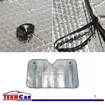 Parasolar Auto TeamCar® 140x70 cm – Aluminiu Dublu cu Ventuze - 221.ro