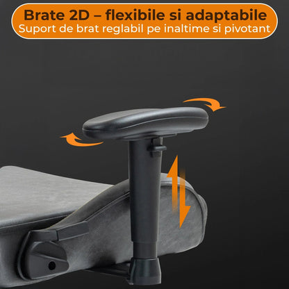 Scaun Gaming Clasic din Piele – Spatar Reglabil, Cilindru Clasa 4, Cadru Metalic, Spuma cu Densitate Mare, Optional cu Suport pentru Picioare, Ergonomic si Confortabil pentru Birou sau Gaming, Negru - 221.ro