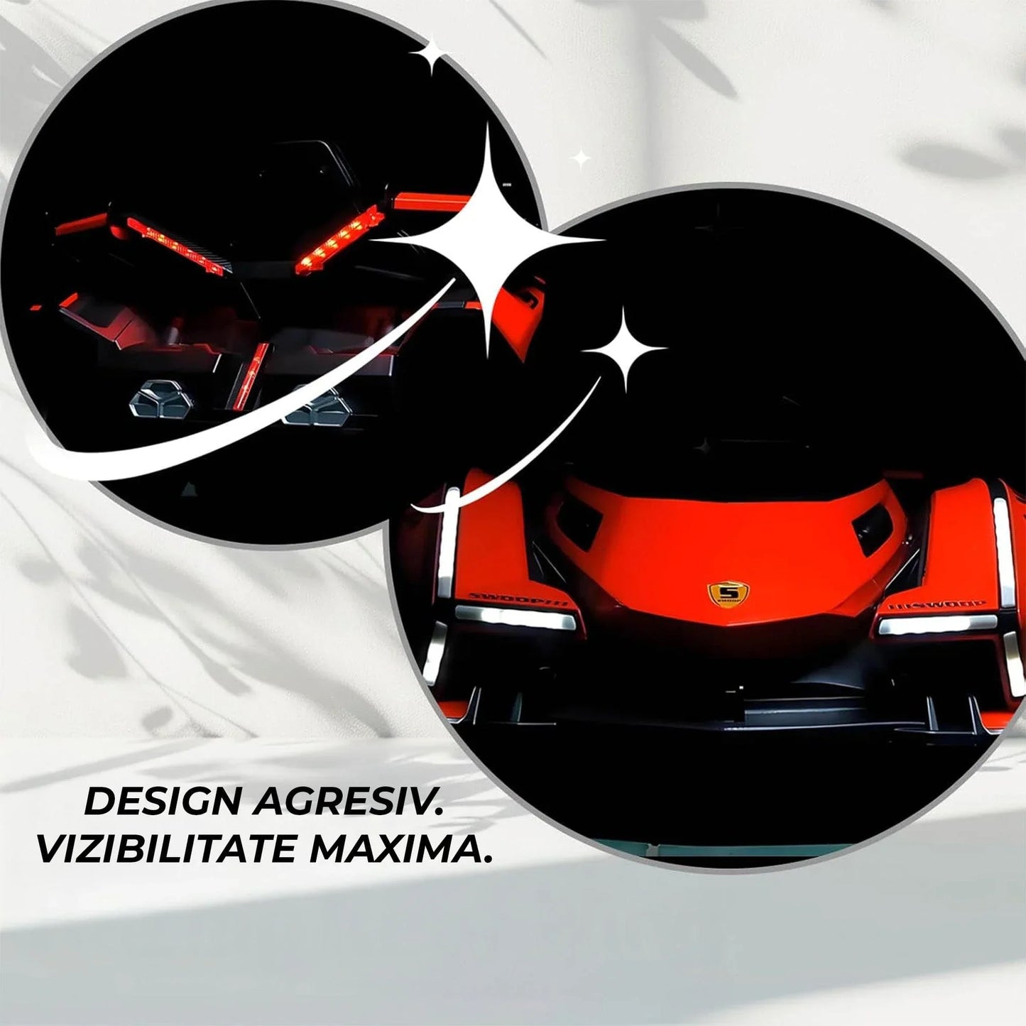 Kart Electric 12V7AH pentru Copii, Masinuta de Curse cu Drift, Rosu