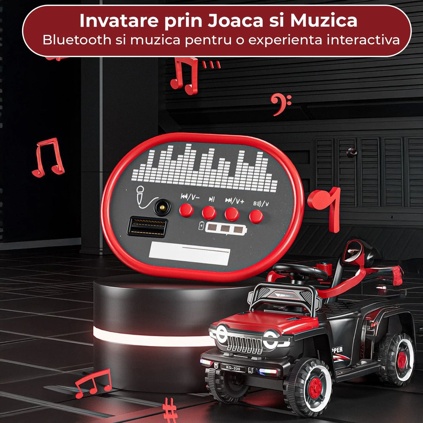 Masinuta electrica copii, Off-road, dubla sau simpla tractiune, Rosu