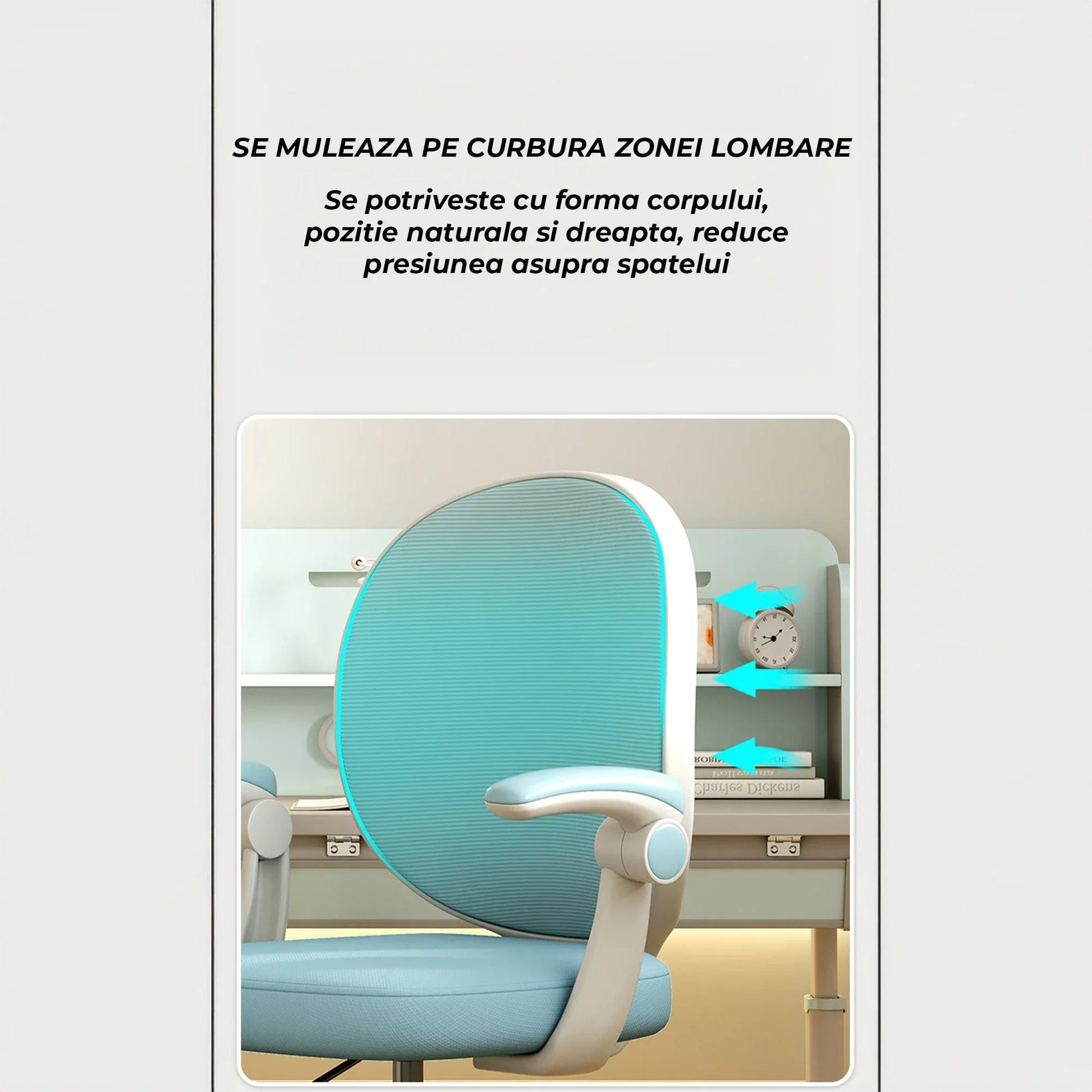 Scaun Reglabil pentru Copii – Model Ergonomic cu Spatar Confortabil, Ideal pentru Birou sau Camera de Studiu, Potrivit pentru Elevi si Scolari, Inaltime Ajustabila, Design Stabil pentru Sesiuni Lungi la Birou sau Scris, Albastru - 221.ro