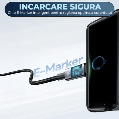 Cablu de Incarcare si Transfer de Date, Timebox, Fast Charge 240W, 1,2m, 5 in 1 , 2 x USB-C, USB, Lightning, Micro USB Compatibil Macbook, iPhone, Samsung, Huawei, Xiaomi, Gri - 221.ro