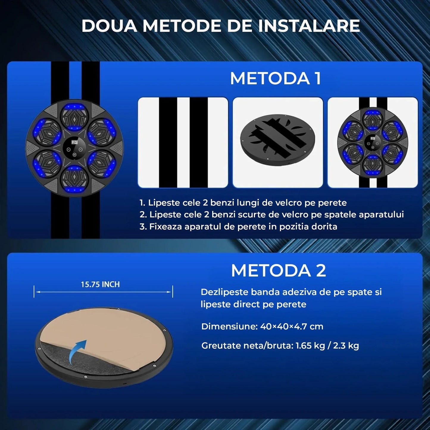 Aparat de Box Inteligent Timebox cu Muzica – Sistem Interactiv de Perete cu Bluetooth, Ecran Tactil, Iluminare si Functie de Numarare, Ideal pentru Antrenamente Acasa, Birou sau Sala, pentru Copii si Adulti - 221.ro