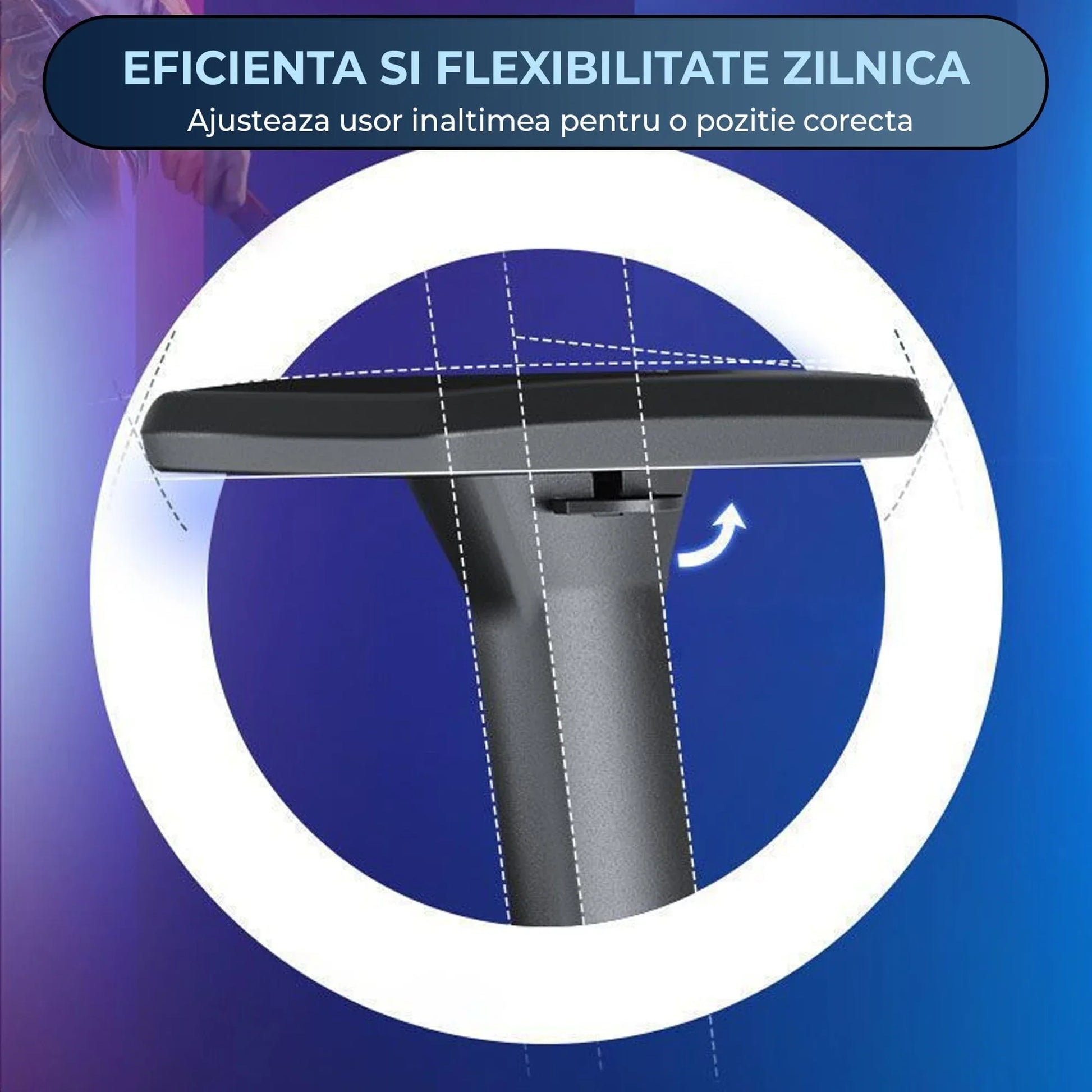 Scaun Gaming Ergonomic Reclinabil cu Plasa Respirabila, Suport Lombar, Sezut Reglabil pe Adancime, Brate 3D si Optional Suport pentru Picioare, Cilindru Clasa 4, Ideal pentru Gaming sau Birou, Negru - 221.ro