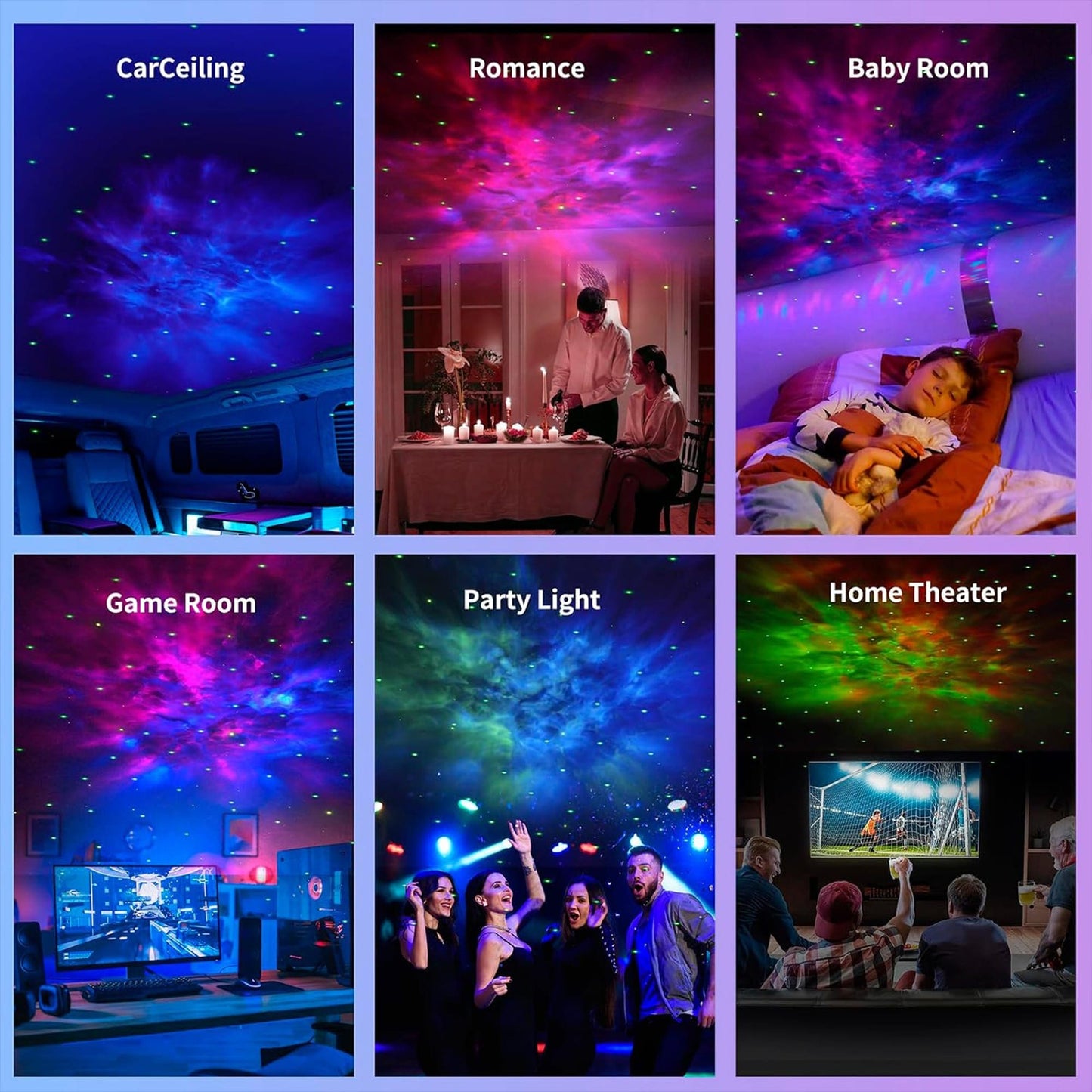 Lampa tip Proiector Model Astronaut Timebox 2 in 1 cu 8 Culori de Nebuloasa, 7 Culori de Luna, Cap Rotativ 360°, Telecomanda si Timer Auto-Off, Ideal pentru Dormitoare, Camere de Jocuri si Petreceri