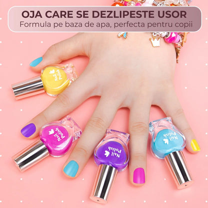 Set DIY bijuterii pentru fete 4, 6 ani, 520 de piese, Roz