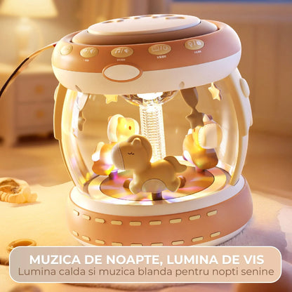 Boxa interactiva pentru bebelusi 0, 1 ani, Functie de hand drum si microfon, Bej