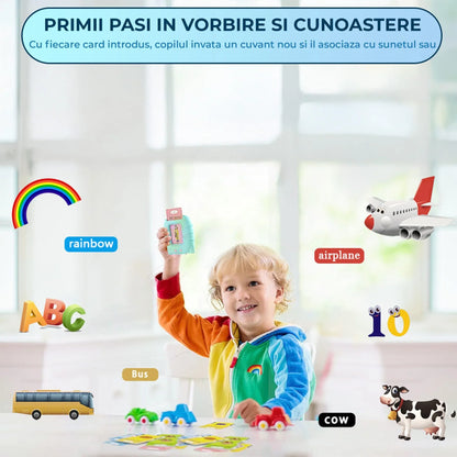 Jucarie Educativa cu 255 de Carti, 31 de Categorii, Albastru