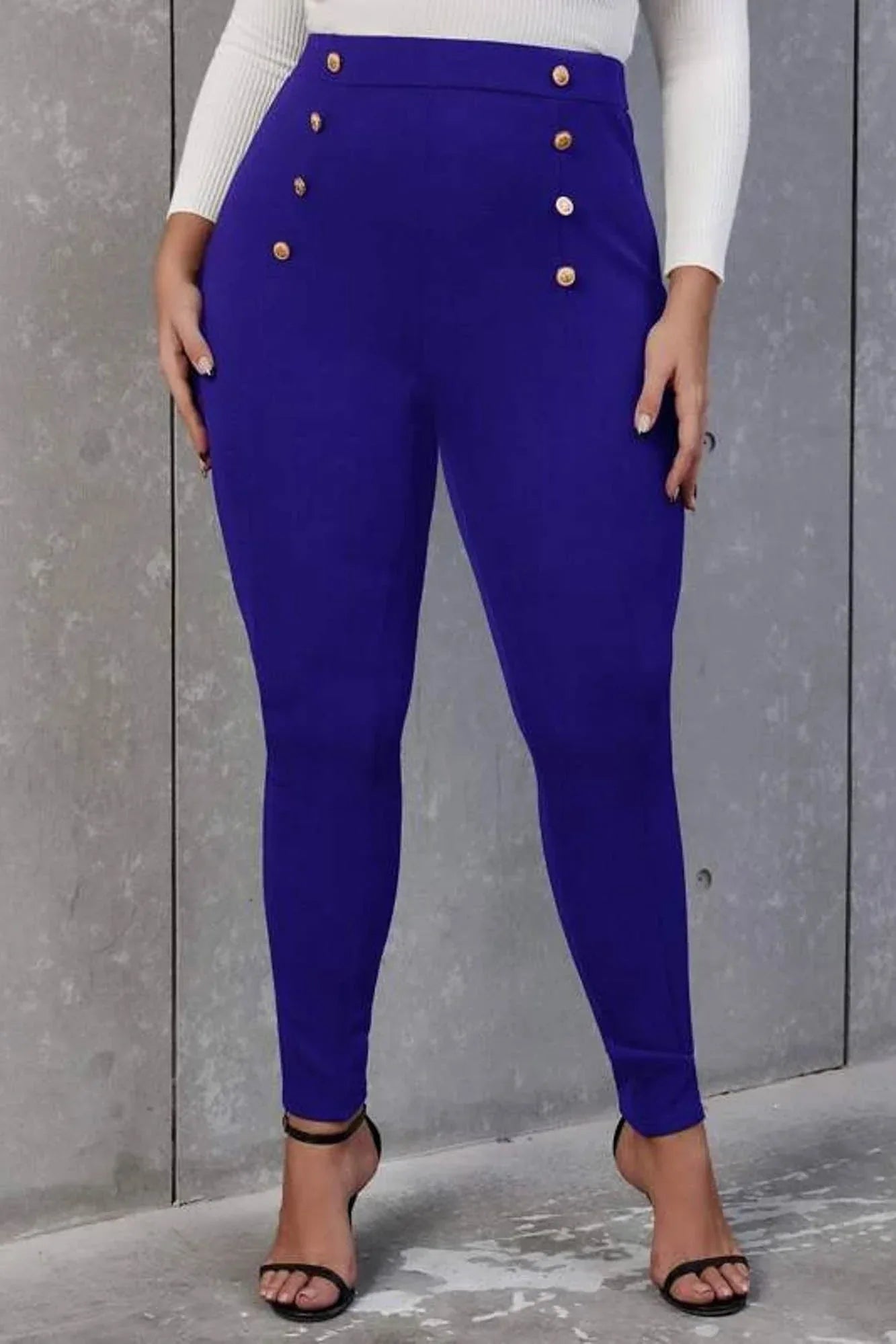Pantaloni dama marimi mari cu nasturi 6246