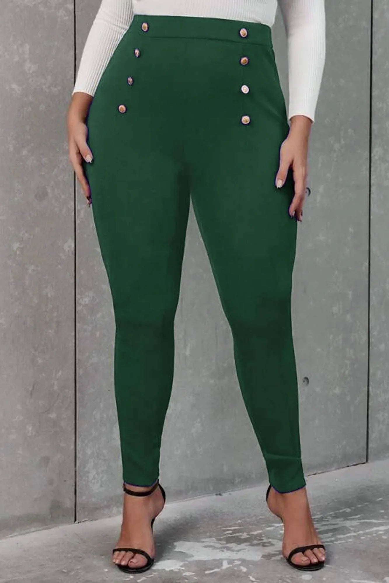 Pantaloni dama marimi mari cu nasturi 6246