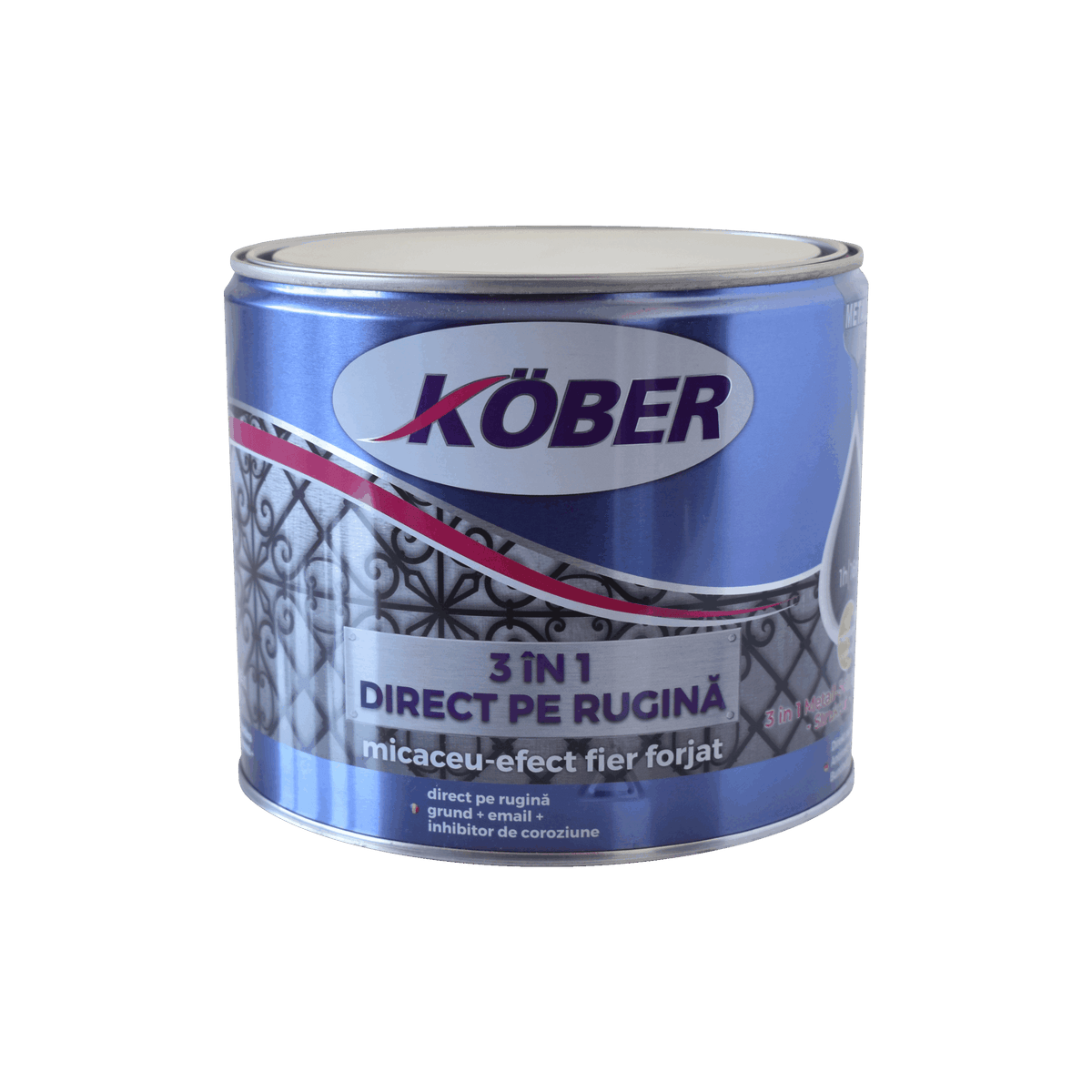 Email 3 in 1, direct pe rugină micaceu efect fier forjat, KOBER, brun, 2.5L / E818017M-C2.5L