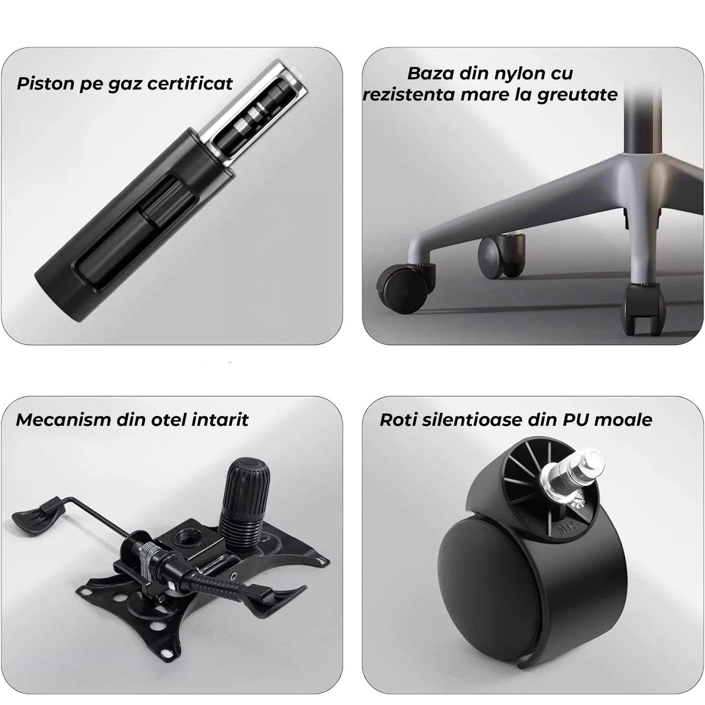 Scaun Ergonomic de Birou, Reglaj Inaltime si Brate 2D/3D, Gri