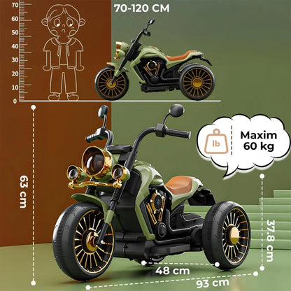 Motocicleta electrica Timebox, Functie mers inainte/inapoi, Faruri, Verde