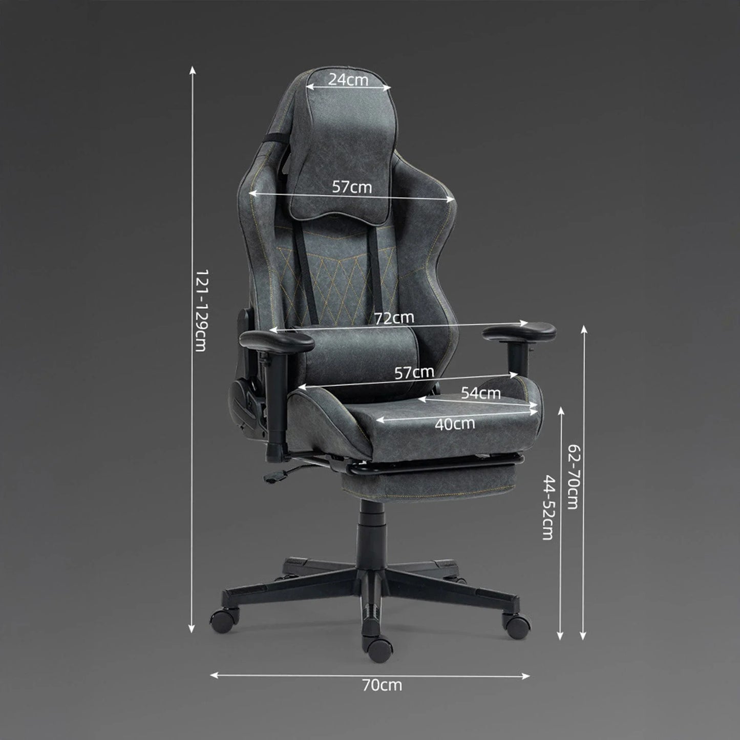 Scaun Gaming Clasic din Piele – Spatar Reglabil, Cilindru Clasa 4, Cadru Metalic, Spuma cu Densitate Mare, Optional cu Suport pentru Picioare, Ergonomic si Confortabil pentru Birou sau Gaming, Negru - 221.ro