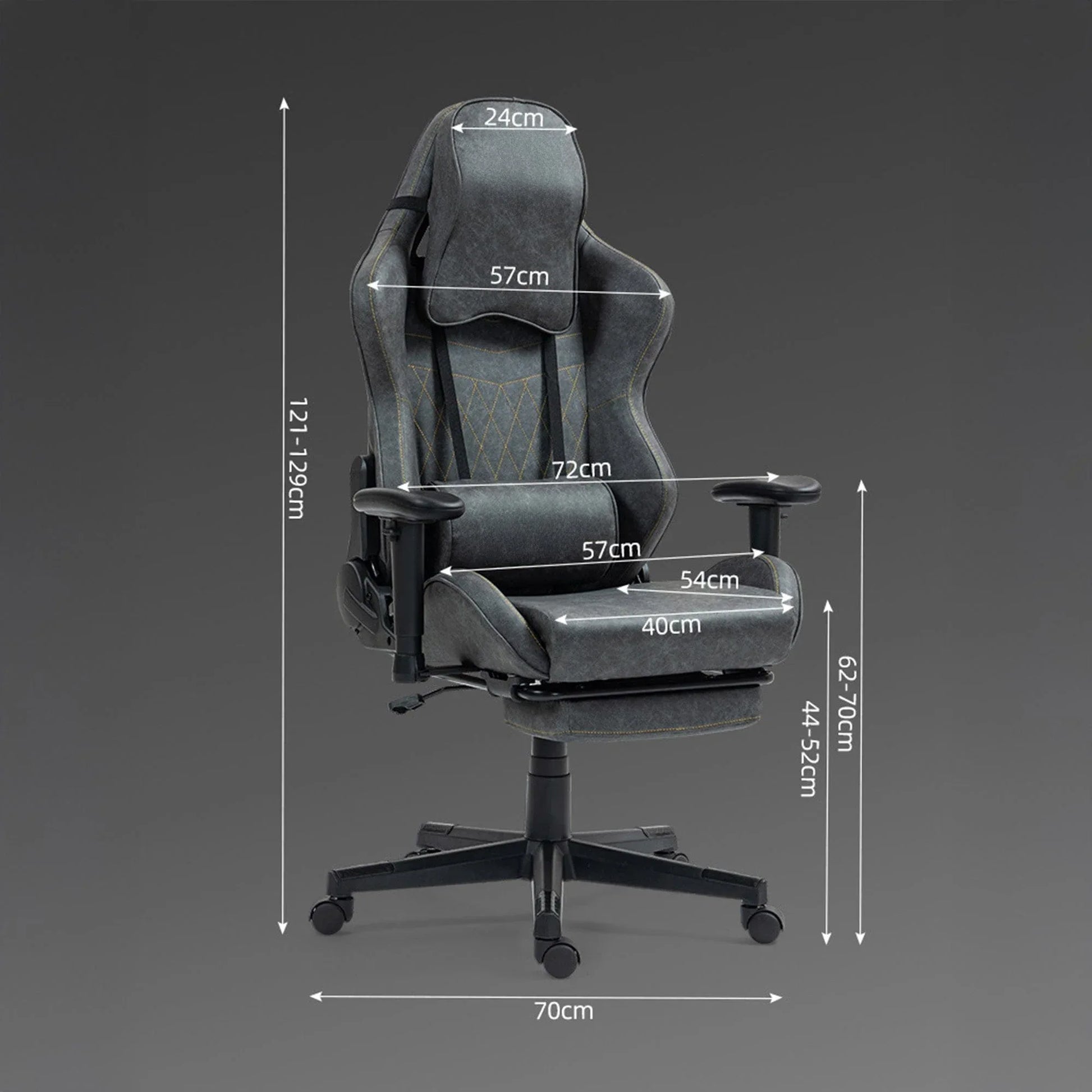 Scaun Gaming Clasic din Piele – Spatar Reglabil, Cilindru Clasa 4, Cadru Metalic, Spuma cu Densitate Mare, Optional cu Suport pentru Picioare, Ergonomic si Confortabil pentru Birou sau Gaming, Negru - 221.ro