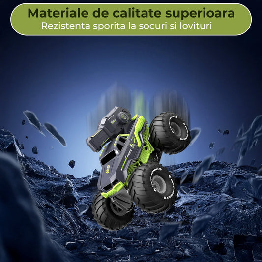 Masina RC 3-in-1 Timebox cu Jet de Apa si Control prin Gesturi – Monster Truck Stunt Off-Road & Barca Telecomandata 4x4, Rotatie 360°, Rezistenta la Apa, Cadou Interactiv pentru Copii 6-12 Ani, Verde - 221.ro