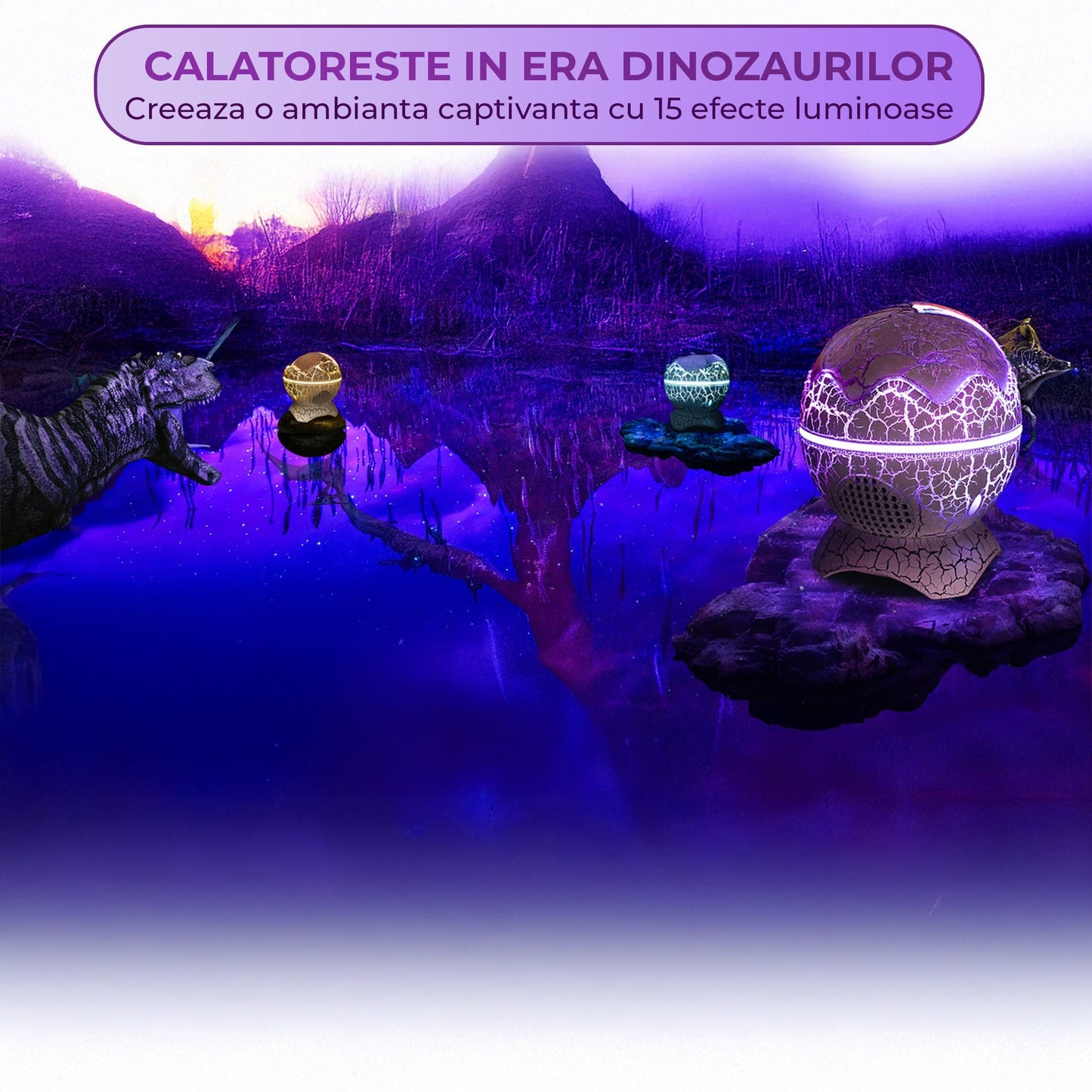 Lampa de Noapte tip Proiector Galaxie Timebox, Proiectii Stele 14 Culori pentru Dormitor, 10 Sunete Albe, Boxa Bluetooth 5,1 integrata, Timer si Telecomanda, Control Vocal, Alb