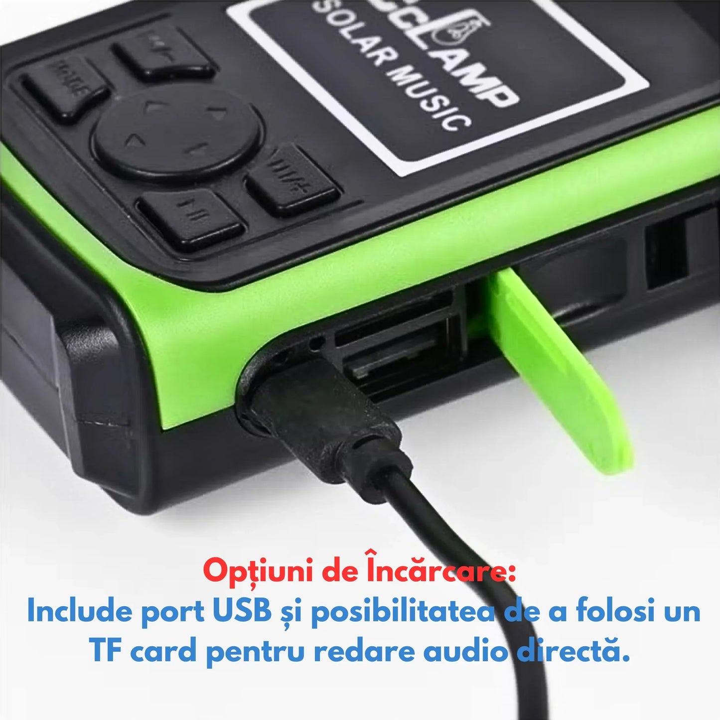 Difuzor Bluetooth Multifuncțional Solar cu Radio FM, Flashlight, USB & TF Card, Wireless - Bleu