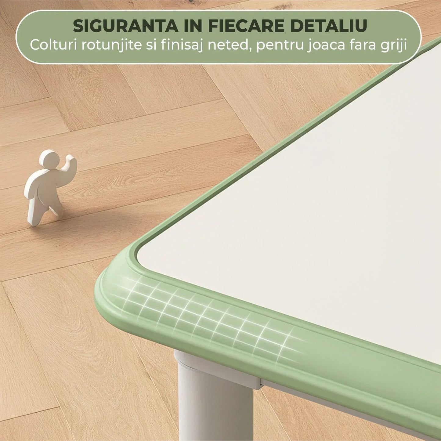 Set Masa si 2 Scaune Reglabile pentru Copii – Masa Multifunctionala 80x60cm cu Colturi Rotunjite, Ideala pentru Joaca, Desen si Invatare, Structura Solida si Inaltime Ajustabila, Potrivita pentru Gradinite si Acasa, Verde - 221.ro