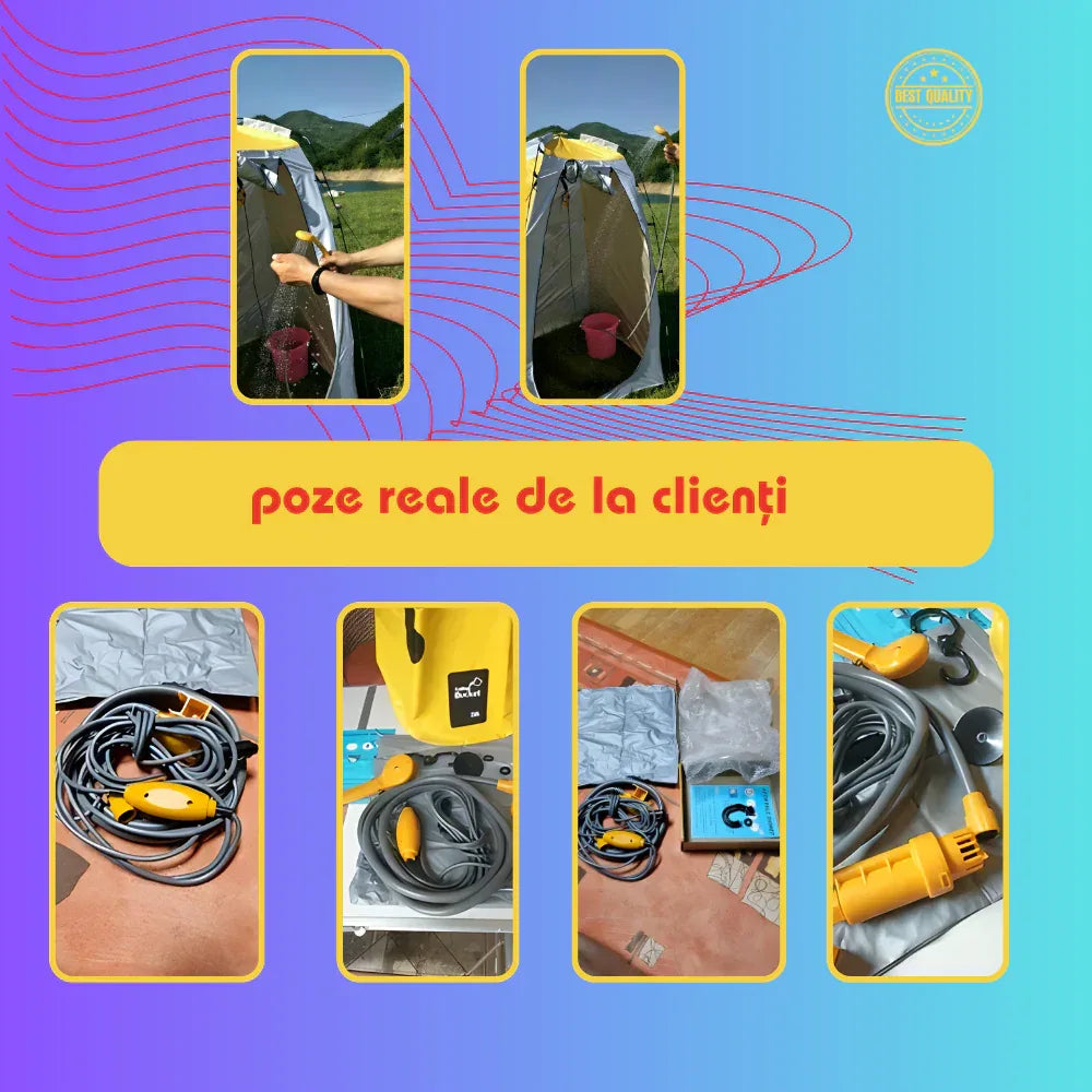 Duș Portabil pentru Mașină - 12V - Galben, Factory