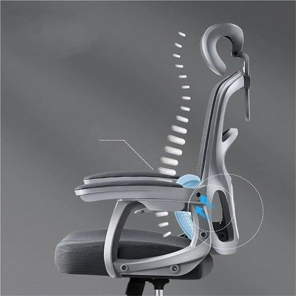 Scaun Ergonomic cu Suport Lombar – Spatar Reglabil si Reclinabil, Plasa Respirabila, Sezut Confortabil, Suport pentru Picioare, Rotativ 360°, Ideal pentru Birou, Gaming sau Studiu, Gri - 221.ro