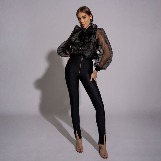 Pantaloni tip pana, eleganti din lycra Endless