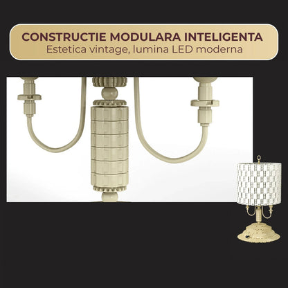 Set De Constructie Lampa Retro Cilindrica DIY Timebox, 1433 Piese ABS