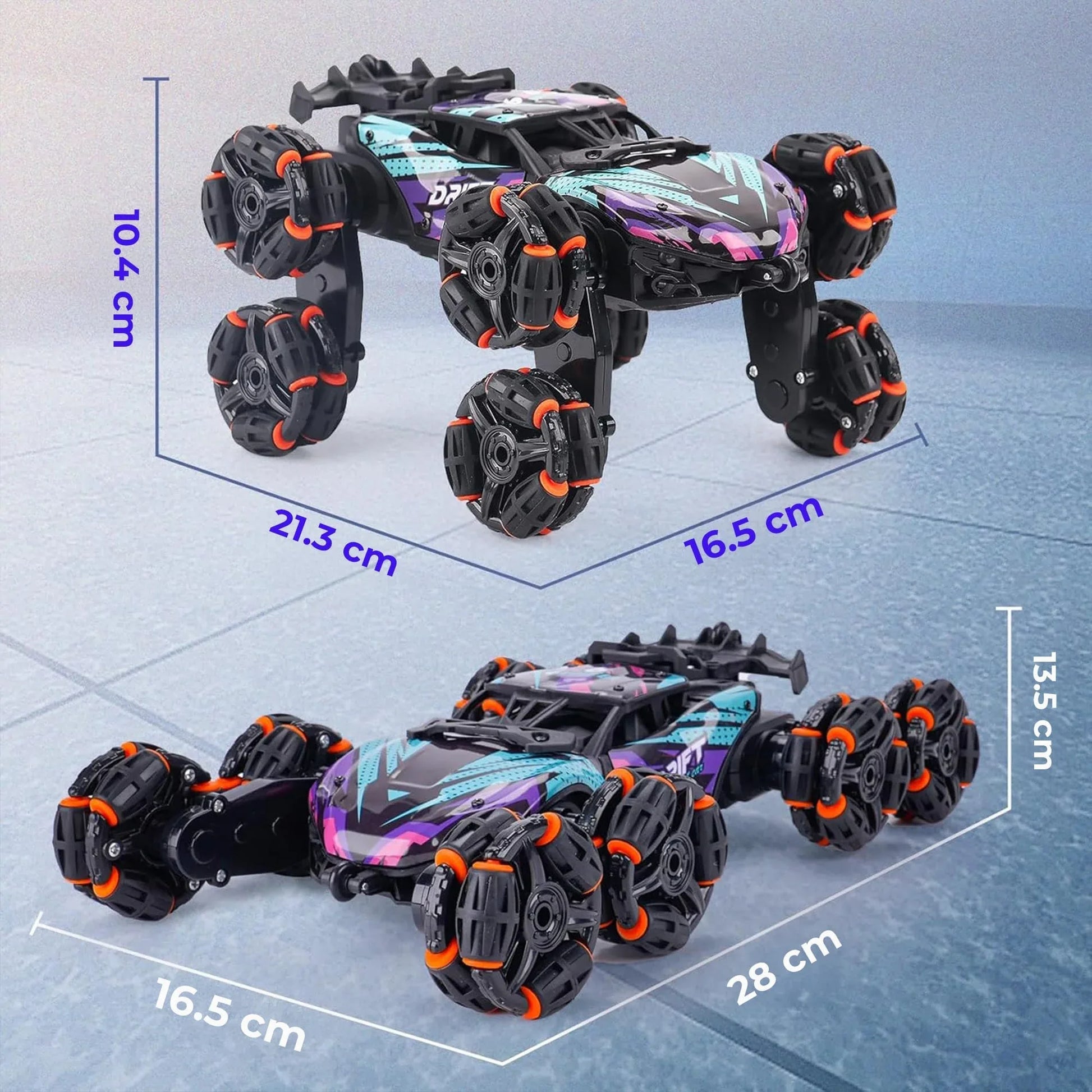 Masina cu Telecomanda RC Stunt 8 Roti, Acrobatii Timebox, Rotire 360°, Control prin Gesturi, 4WD Off Road, Lumini, Sunete si Efecte de Fum, baterie tip acumulator reincarcabila, Drift Lateral 2,4Ghz Jucarie Cadou pentru Copii 6-14 Ani, Mov - 221.ro