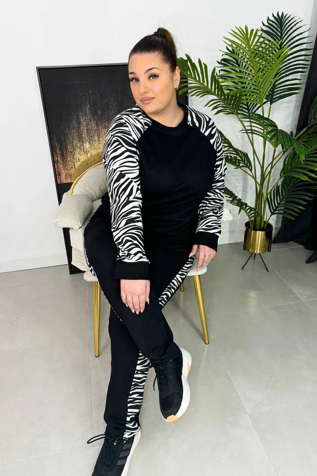 Trening dama marimi mari cu imprimeu animal print 8048
