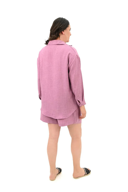 Set dama marimi mari  pantaloni scurti cu camasa 8121 -24