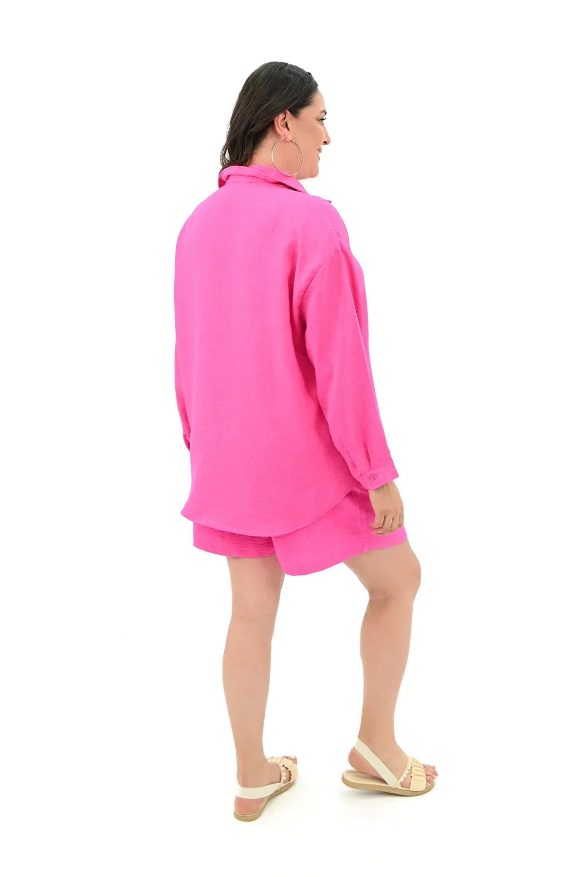 Set dama marimi mari  pantaloni scurti cu camasa 8121 -24