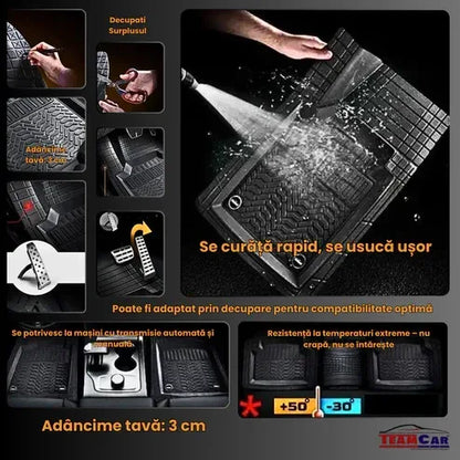 Covorase Auto TeamCar® Kia Optima TF (2010-2015) - Negru - Cauciuc Rezistent Tip Tavita - 221.ro