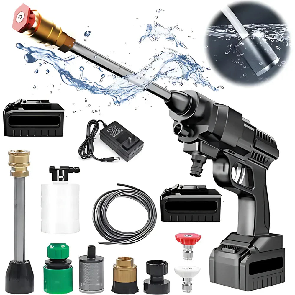 Pistol de Spălat cu Presiune Portabilă fără Fir, cu Două Baterii 48Vf 5000mah