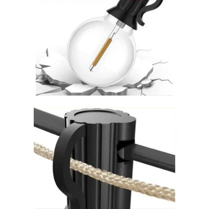 Ghirlandă Luminoasă LED Impermeabilă, Interconectabilă, 5 m, 10 Becuri Glob, Alb Cald, Exterior/Interior