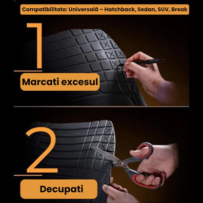 Covorașe Universale Tip Tăviță TEAMCAR® Audi A4 B6 Variant (2000–2004), Set 5 Bucăți, Negru