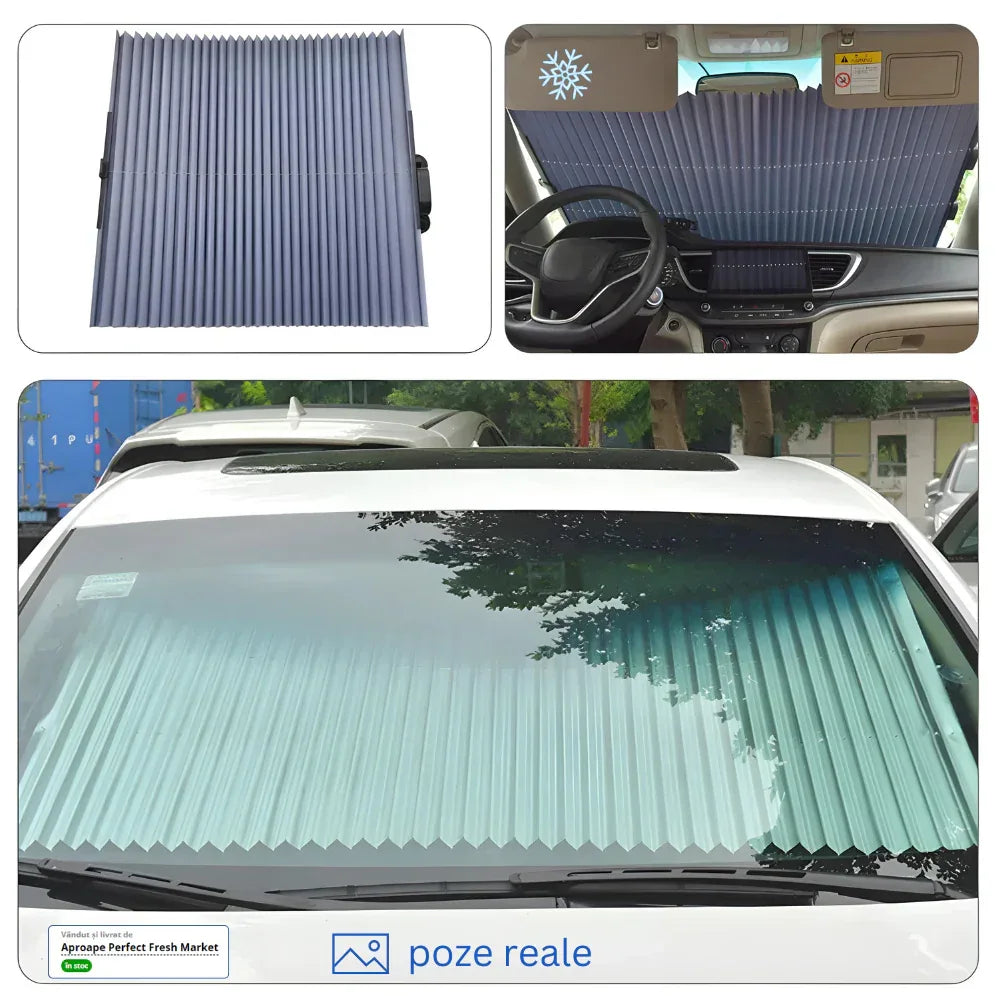 Parasolar Auto Retractabil pentru Blocarea Soarelui și Izolație Termică - 1 buc 70cm