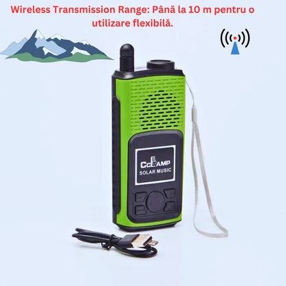 Difuzor Bluetooth Multifuncțional Solar cu Radio FM, Flashlight, USB & TF Card, Wireless - Yellow