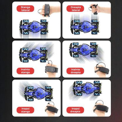 Masina F1 Drift Timebox cu Telecomanda si Senzor de Gesturi – Masina cu Spray, Lumini, Muzica, 360° Rotatie si Tractiune Integrala, 3 baterii tip acumulator reincarabile – Jucarie Cadou Ideal pentru copii 7-14 Ani, Rosu/Negru - 221.ro