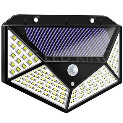 Lampa Solară Smart de Perete cu 100 LED-uri: Iluminează-ți Spatiul Exterior cu Tehnologia Smart cu Senzor de Mișcare!
