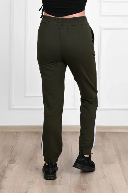 Pantalon dama marimi mari de trening cu dungi 9046