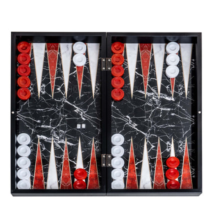 Joc de table din lemn lacuit 50x50cm, marbel / 987-2