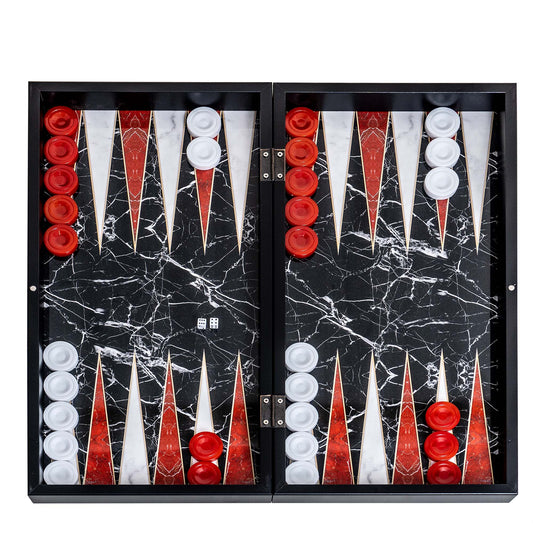 Joc de table din lemn lacuit 50x50cm, marbel / 987-2